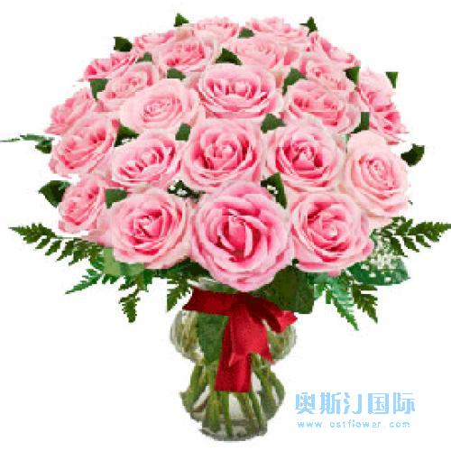 奥斯汀国际鲜花速递粉玫瑰欧洲送花荷兰国际订花荷兰送花