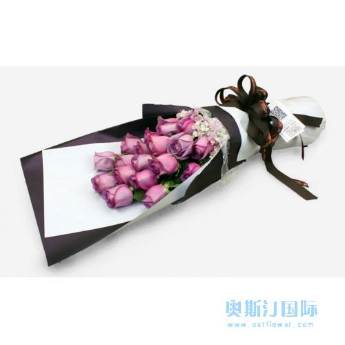 奥斯汀国际送花紫玫瑰澳大利亚订花墨尔本花店佩斯送花