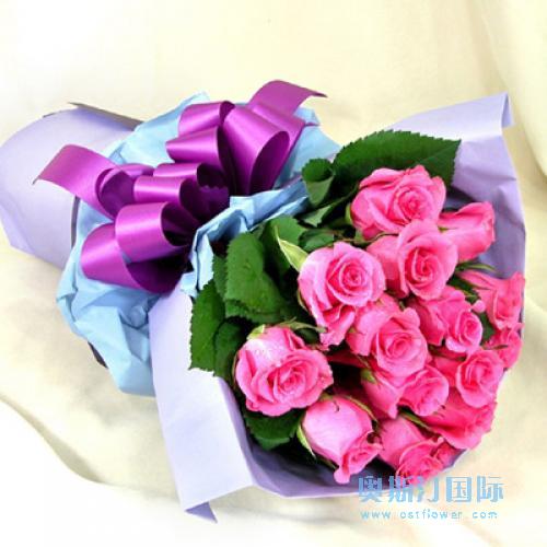 韩国送花首尔订花粉色玫瑰亚洲鲜花奥斯汀国际鲜花速递