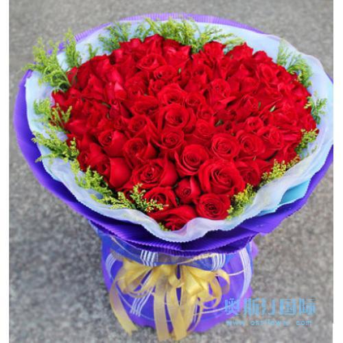 奥斯汀国际送花66朵红玫瑰北京鲜花同城速递南京订花天津送花成都鲜花快递哈尔滨