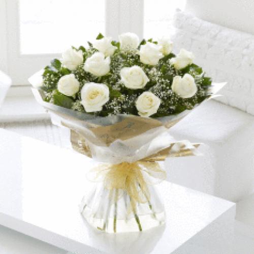 奥斯汀国际订花白玫瑰德国送鲜花欧洲送花德国鲜花玫瑰