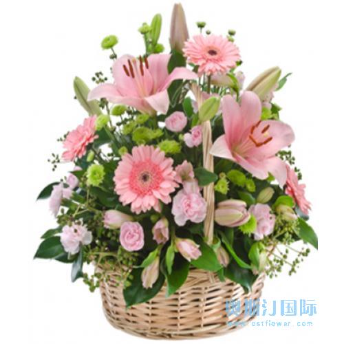 奥斯汀国际送花玫瑰花篮澳大利亚订花墨尔本花店佩斯送花
