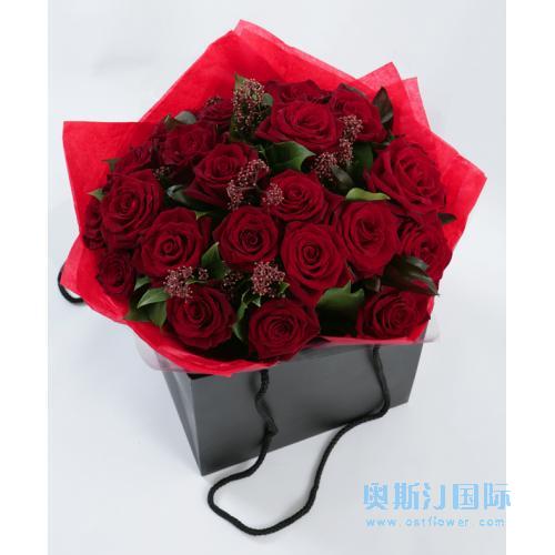 奥斯汀国际英国送花18枝玫瑰鲜花伦敦送花伯明翰送鲜花玫瑰国际鲜花