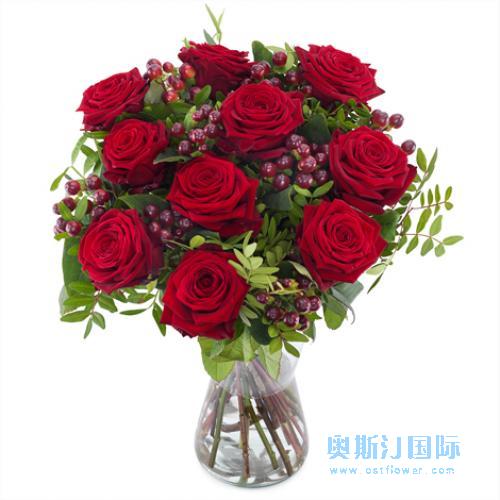 奥斯汀国际送花10玫瑰欧洲送花法国送花法国巴黎鲜花速递玫瑰