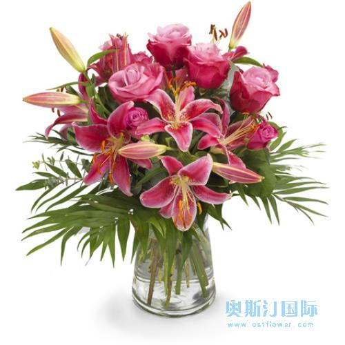 奥斯汀国际鲜花速递6玫瑰6百合德国送鲜花欧洲送花德国鲜花国际