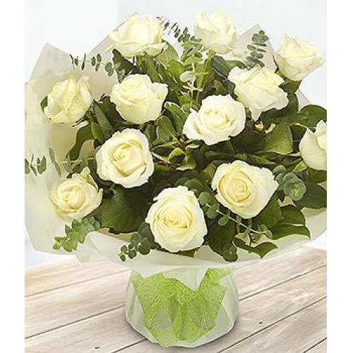 奥斯汀国际鲜花12枝白色玫瑰美国送花洛杉矶订花纽约送花国际鲜花速递