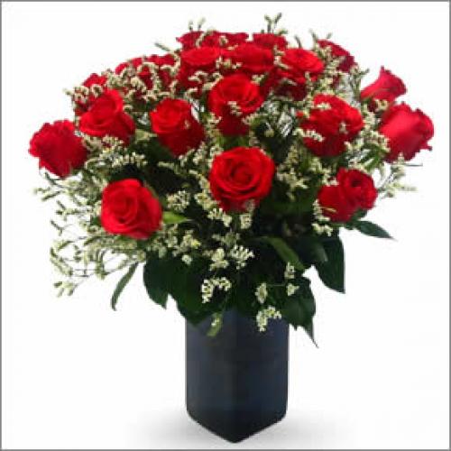 奥斯汀国际鲜花速递24枝红色玫瑰西班牙送花马德里鲜花店巴萨罗那订花马拉加西班牙全境