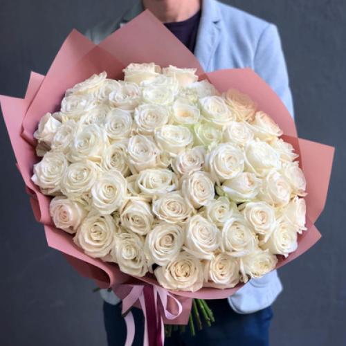 奥斯汀国际鲜花速递51枝白玫瑰花束新加坡订花新加坡送花新加坡全境